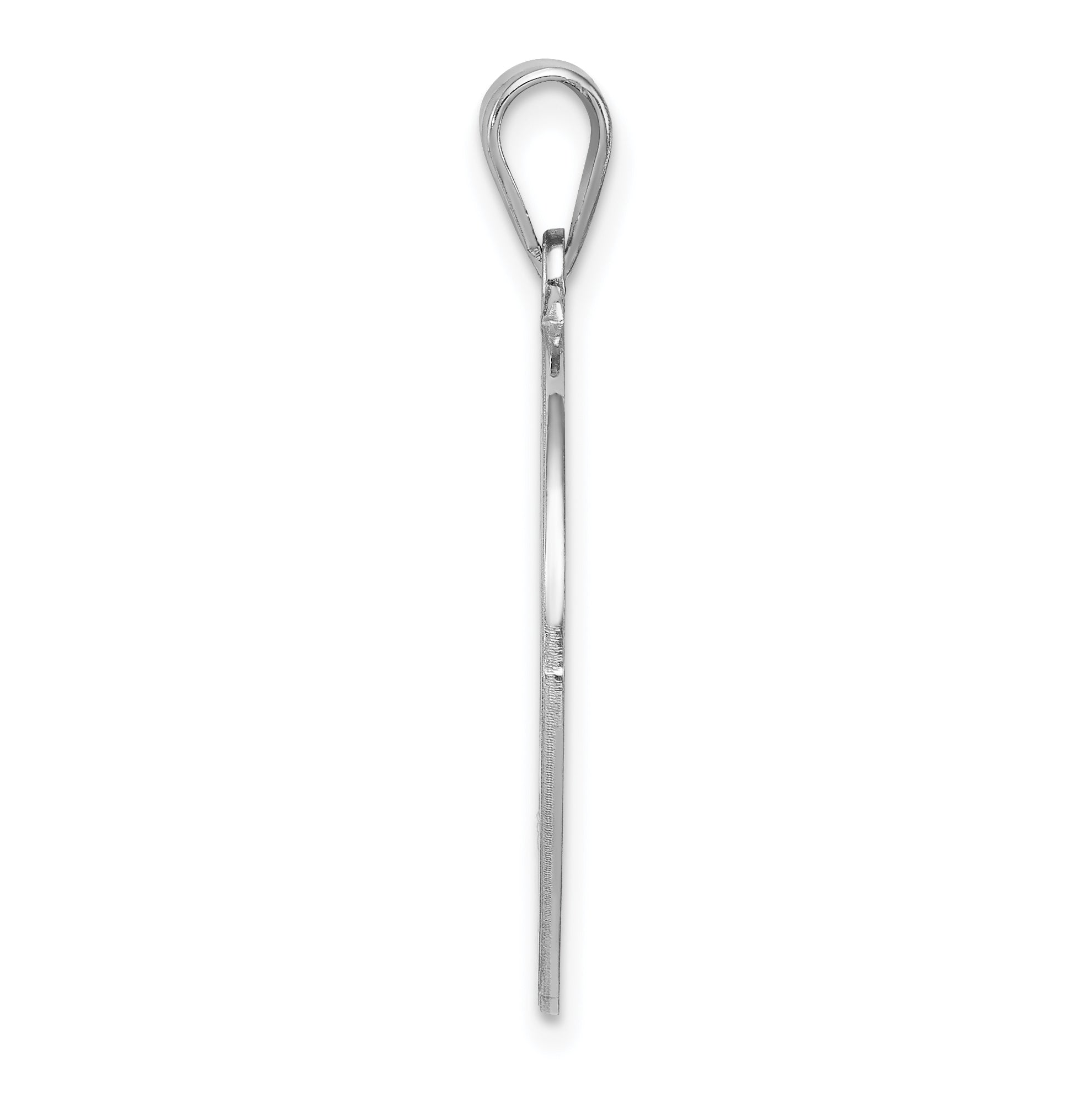 Sterling Silver 925 Rhodium-Plated Script Y Charm Elegant Unisex Pendant