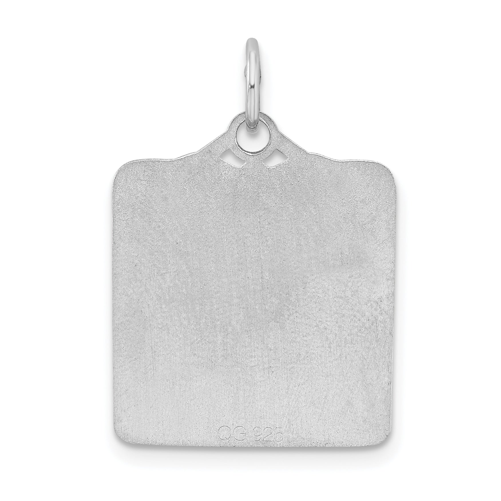 Sterling Silver 925 Polished Birth Certificate Charm with Satin Back