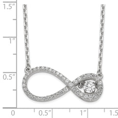Sophia Jewelers Sterling Silver CZ Infinity Necklace with Polished Finish
