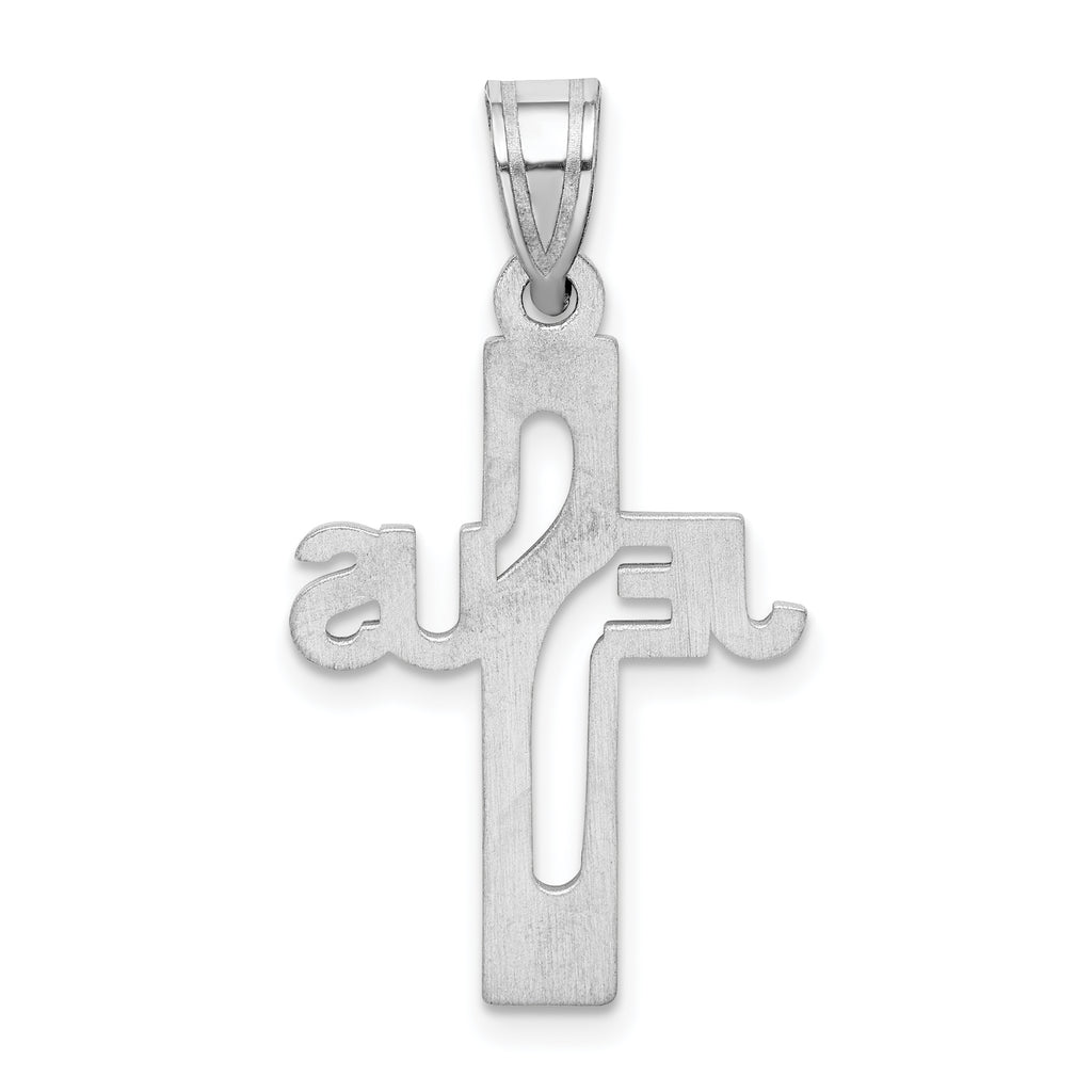 Sterling Silver 925 Rhodium-Plated Jesus Cross Pendant Elegant Design