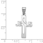 Sterling Silver 925 Rhodium-Plated Jesus Cross Pendant Elegant Design