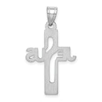 Sterling Silver 925 Cross Pendant with Rhodium Plating Elegant Design