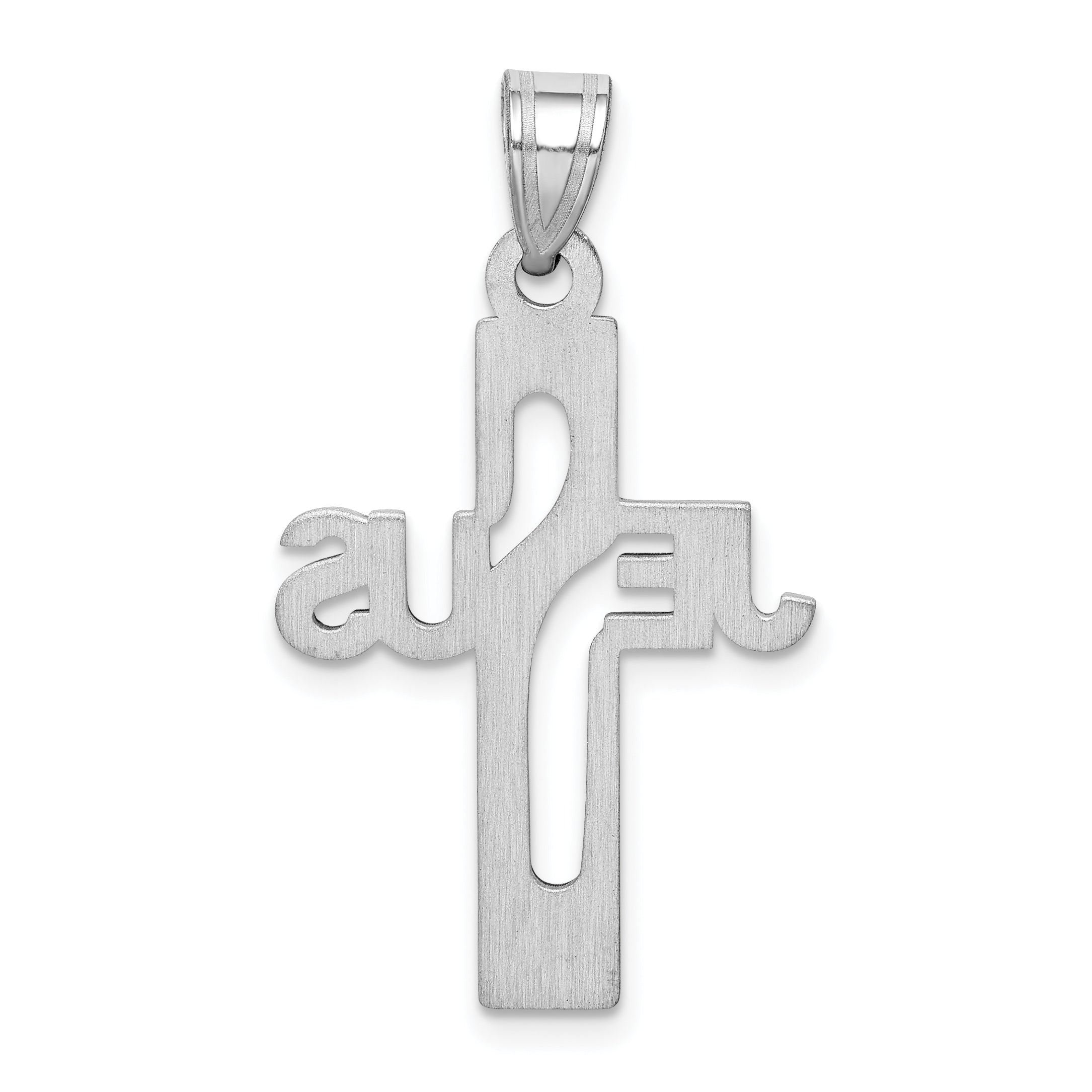 Sterling Silver 925 Cross Pendant with Rhodium Plating Elegant Design