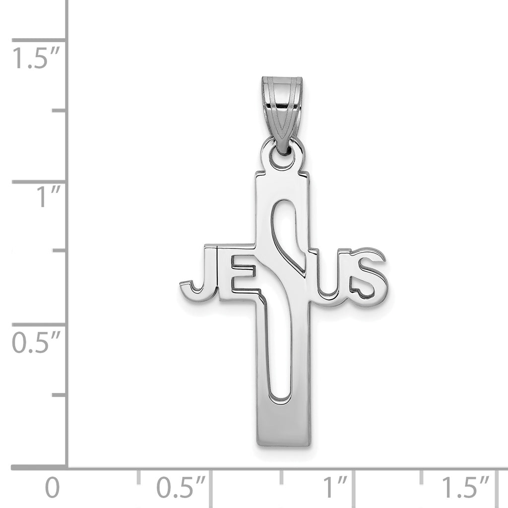 Sterling Silver 925 Cross Pendant with Rhodium Plating Elegant Design
