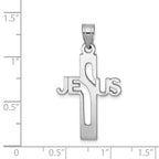 Sterling Silver 925 Cross Pendant with Rhodium Plating Elegant Design