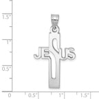 Sterling Silver 925 Jesus Cross Pendant with Rhodium Elegance