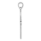 Sterling Silver Rhodium-plated Jesus Cross Pendant Elegant Flat-Back Design
