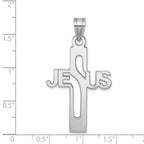Sterling Silver 925 Extra Large Jesus Cross Pendant with Rhodium Elegance
