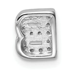 Sterling Silver 925 CZ Letter B Charm with Rhodium Elegance