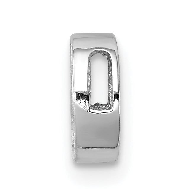 Sterling Silver CZ Letter D Charm with Rhodium Plating Elegance