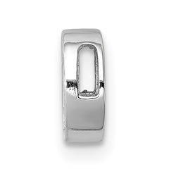 Sterling Silver CZ Letter D Charm with Rhodium Plating Elegance