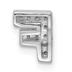 Letter F Initial Slide Charm in Sterling Silver