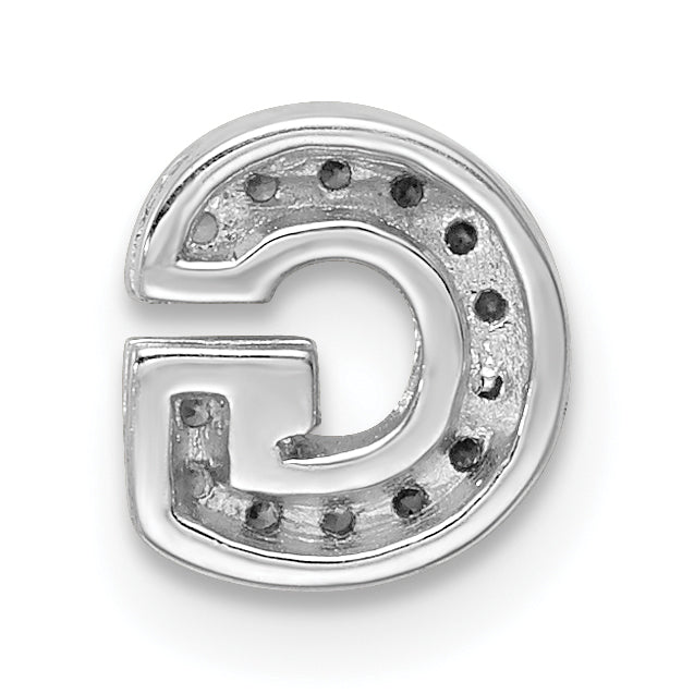 Sophia Jewelers Sterling Silver CZ Letter G Charm with Rhodium Plating
