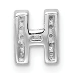 Sophia Jewelers Sterling Silver CZ Letter H Charm with Rhodium Finish