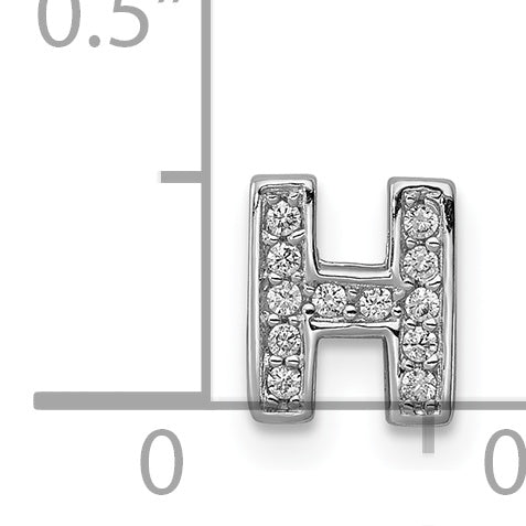 Sophia Jewelers Sterling Silver CZ Letter H Charm with Rhodium Finish