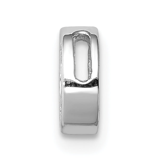 Sterling Silver Rhodium CZ Letter O Charm Elegant Slide Design
