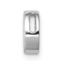 Sterling Silver Rhodium CZ Letter O Charm Elegant Slide Design