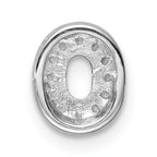 Sterling Silver Rhodium CZ Letter O Charm Elegant Slide Design