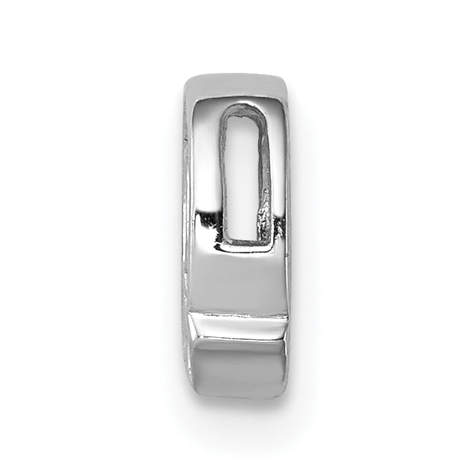 Sophia Jewelers 925 Sterling Silver Q Charm with Rhodium and CZ Sparkle