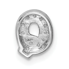 Sophia Jewelers 925 Sterling Silver Q Charm with Rhodium and CZ Sparkle
