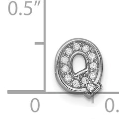Sophia Jewelers 925 Sterling Silver Q Charm with Rhodium and CZ Sparkle