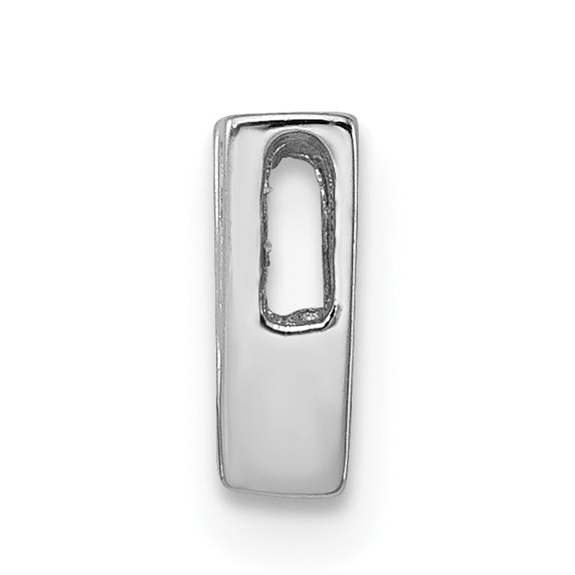 Sophia Jewelers Sterling Silver CZ Letter V Slide Charm with Rhodium Plating