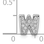 Sophia Jewelers Sterling Silver CZ W Charm Rhodium-Plated Elegance