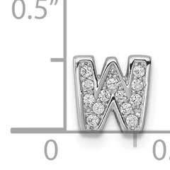 Sophia Jewelers Sterling Silver CZ W Charm Rhodium-Plated Elegance