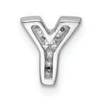 Sophia Jewelers Sterling Silver CZ Letter Y Charm with Rhodium Elegance