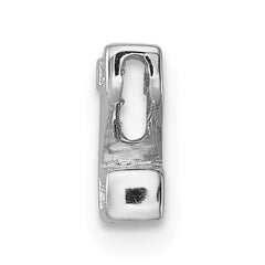 Sterling Silver 925 CZ Letter Z Charm with Rhodium Plating