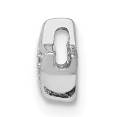 Sterling Silver CZ Star Charm with Rhodium Finish Elegant and Solid