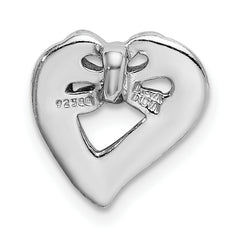 Sterling Silver Rose-Tone Enamel Slide Pendant with Rhodium Polish