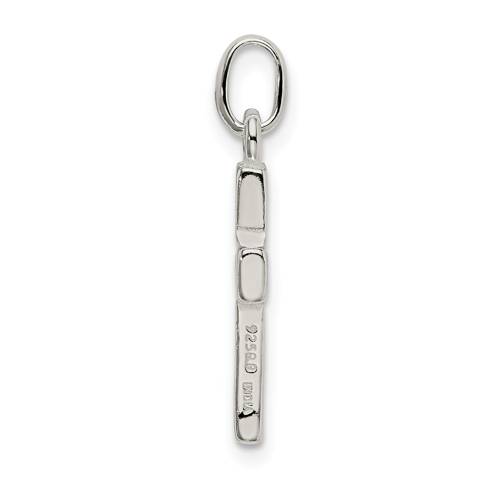 Sterling Silver 925 Polished Cross Charm with Anti-Tarnish Finish