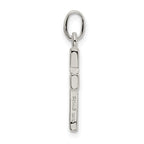 Sterling Silver 925 Polished Cross Charm with Anti-Tarnish Finish