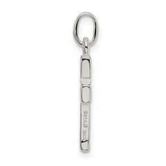 Sterling Silver 925 Polished Cross Charm with Anti-Tarnish Finish
