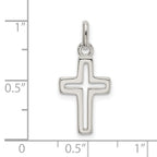 Sterling Silver 925 Polished Cross Charm with Anti-Tarnish Finish