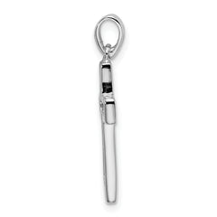 Sophia Jewelers: Polished Sterling Silver Cross Pendant with Rhodium Finish