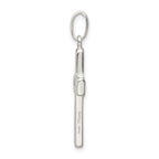 Sterling Silver 925 Polished Cross Charm with Anti-Tarnish Finish