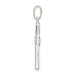 Sterling Silver 925 Polished Cross Charm with Anti-Tarnish Finish