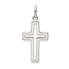 Sterling Silver 925 Polished Cross Charm with Anti-Tarnish Finish