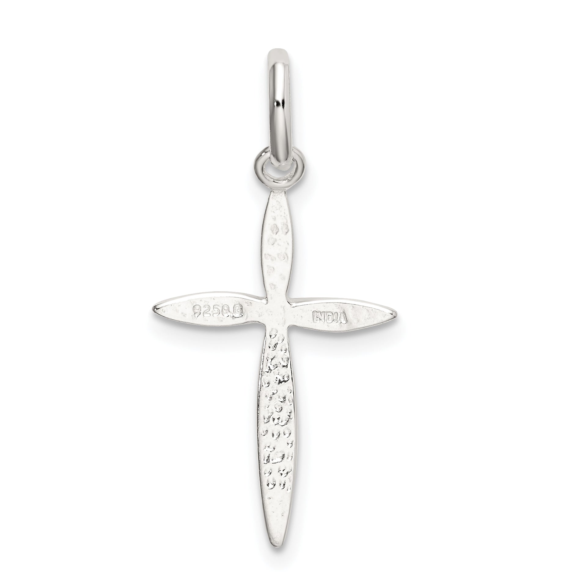 Sterling Silver 925 Polished Passion Cross Charm Anti-Tarnish Elegance