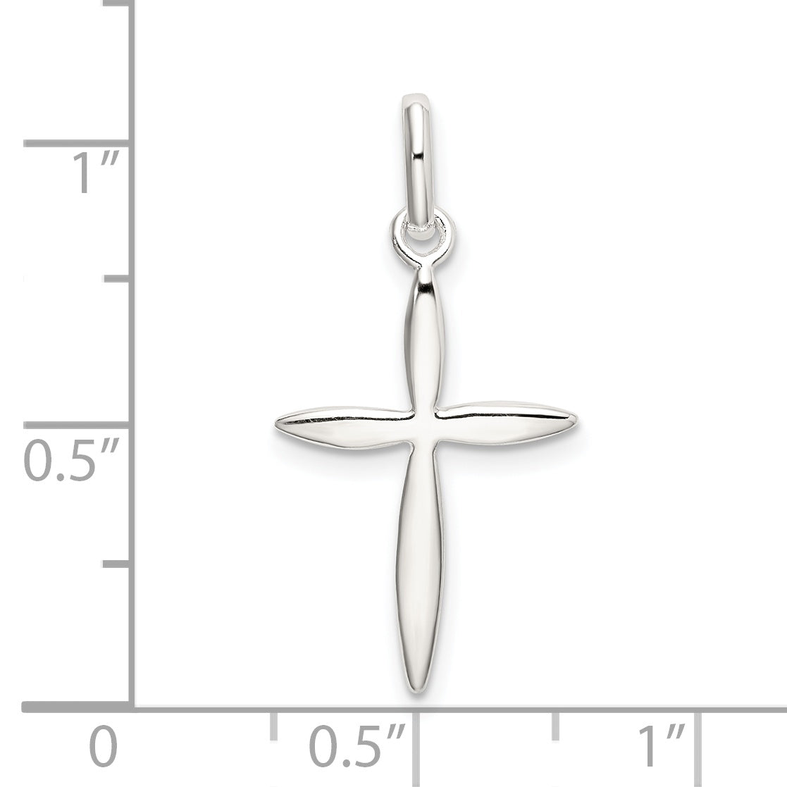 Sterling Silver 925 Polished Passion Cross Charm Anti-Tarnish Elegance