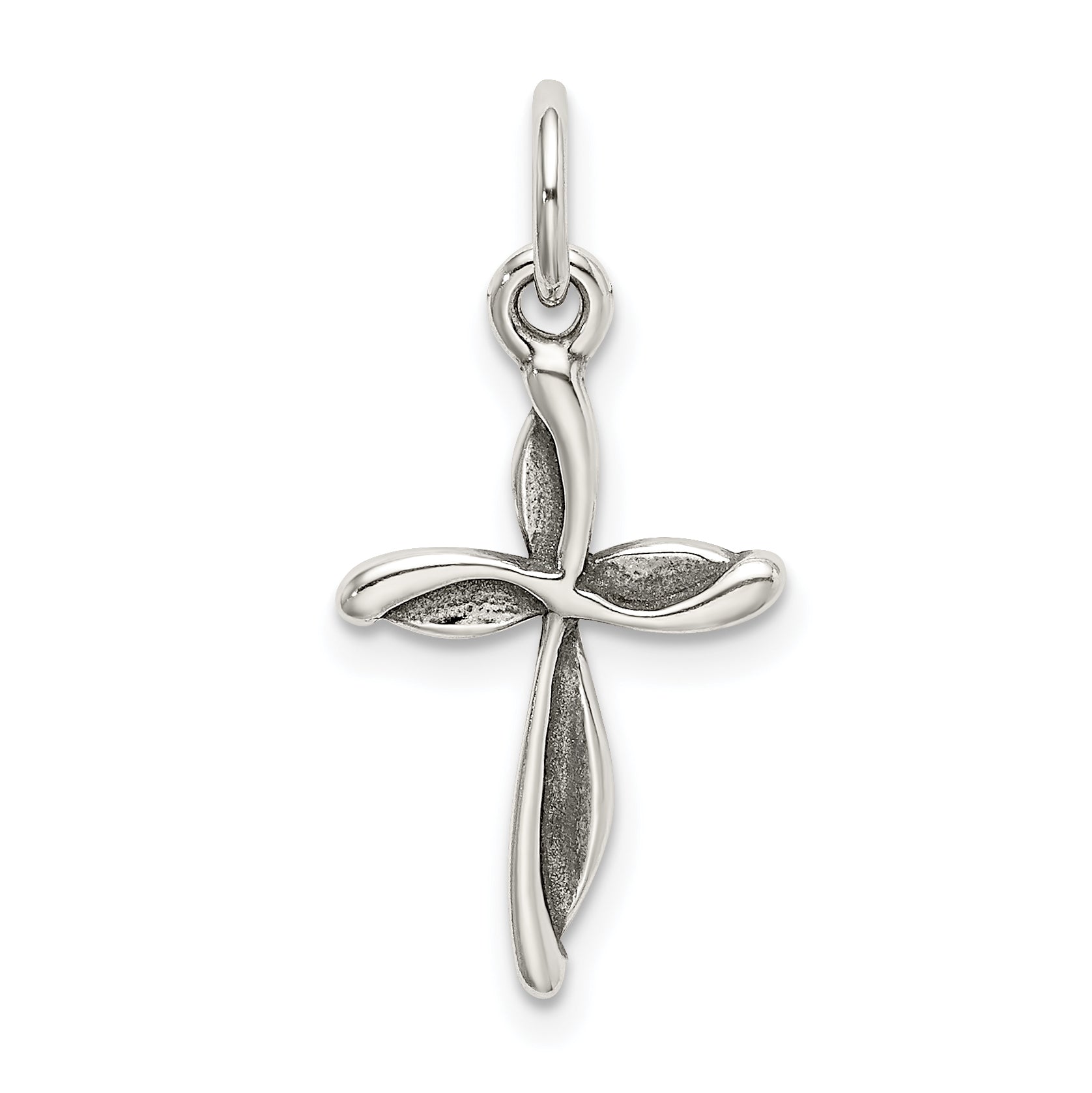 Sterling Silver Antiqued Passion Cross Charm Main image