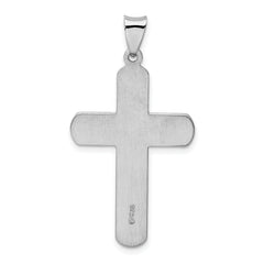Sterling Silver 925 Cross Pendant with Rhodium Polish Elegant Design