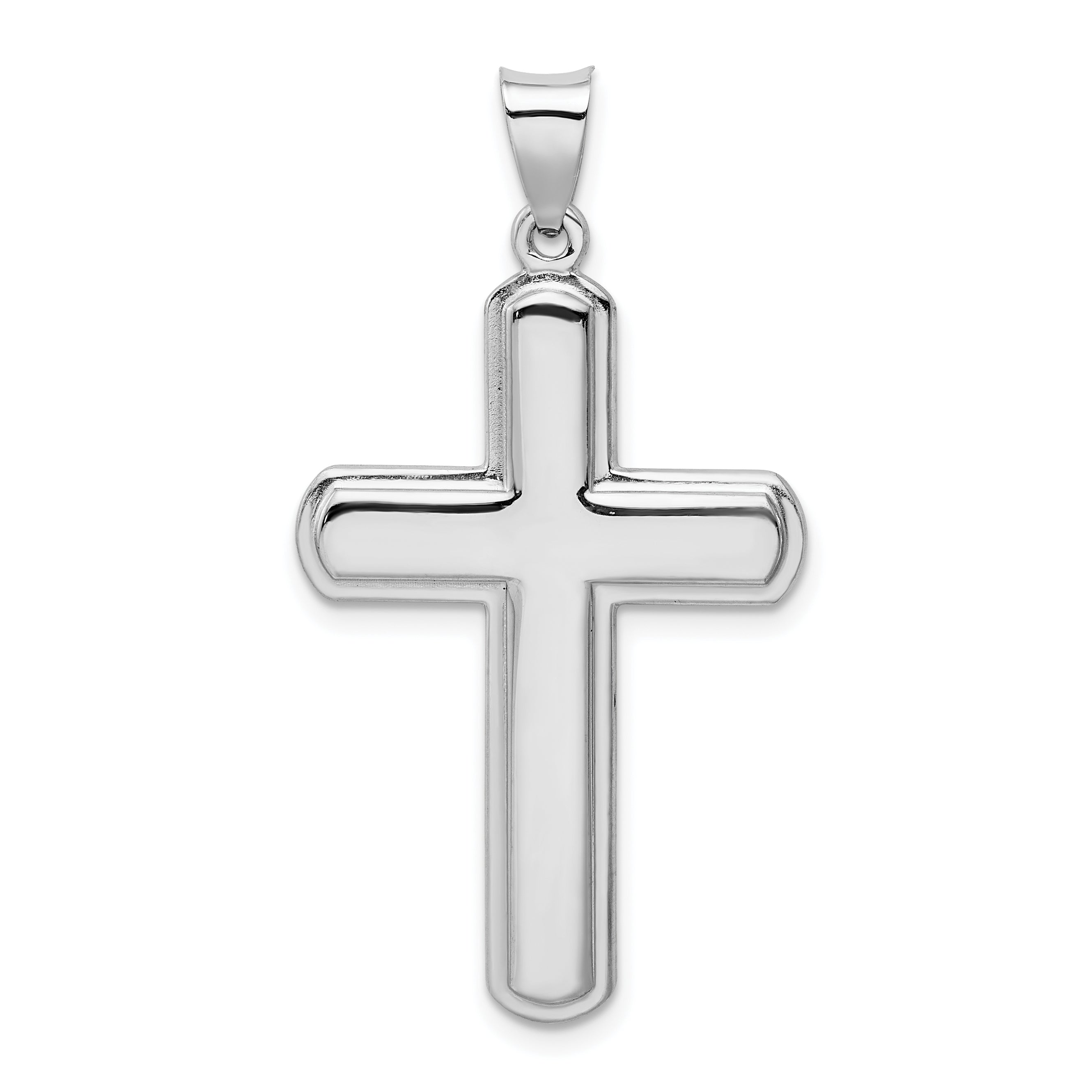 Sterling Silver Rhodium-plated Polished Cross Pendant Main image