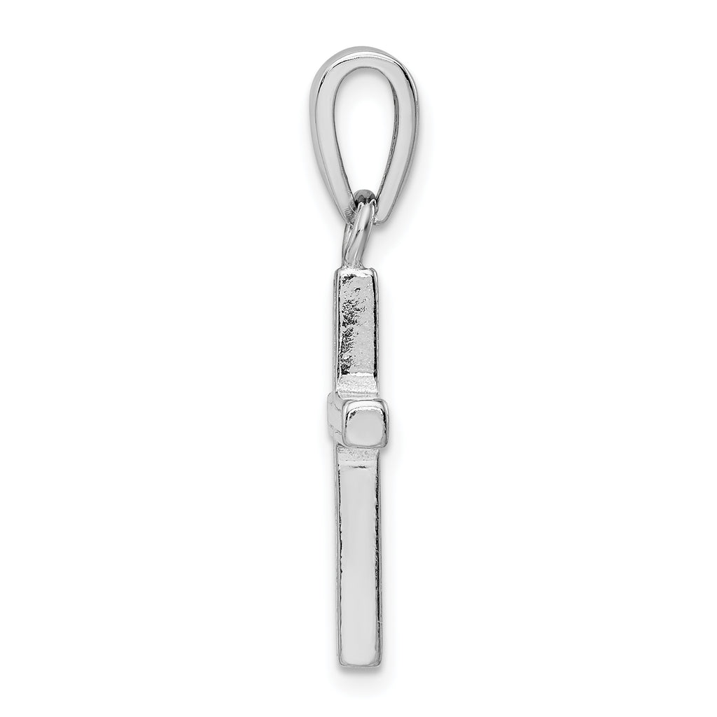 925 Sterling Silver Opal Cross Pendant with Rhodium Polished Finish