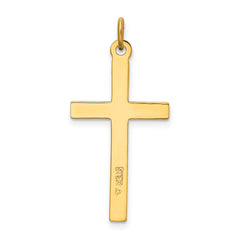 Sterling Silver 925 Gold-Plated Cross Pendant with Polished Satin Finish