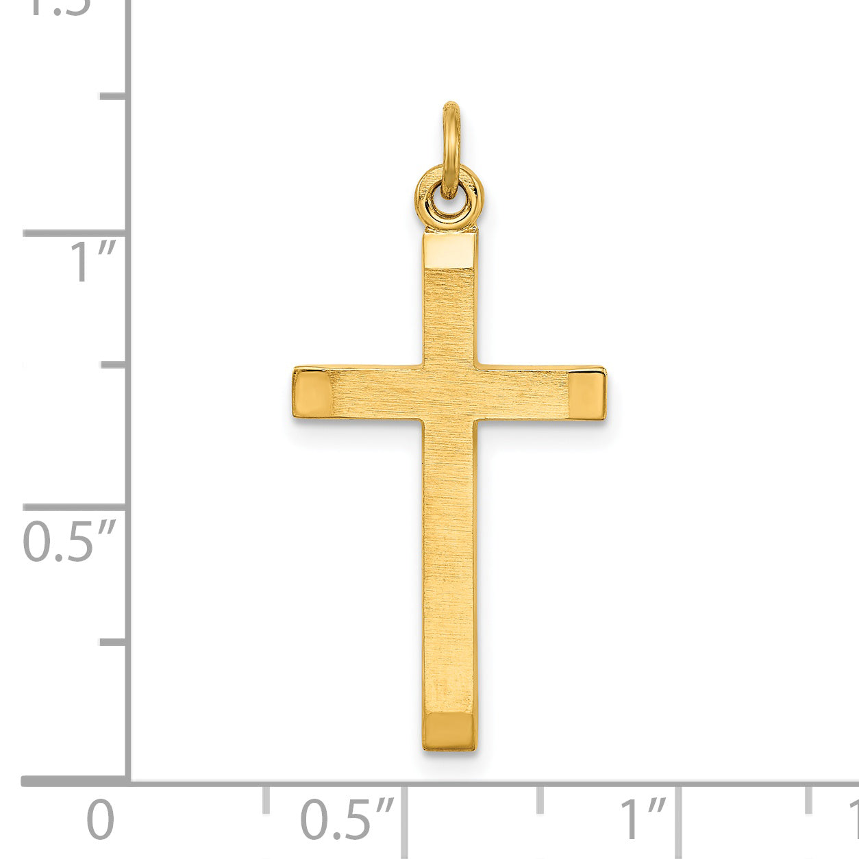 Sterling Silver 925 Gold-Plated Cross Pendant with Polished Satin Finish