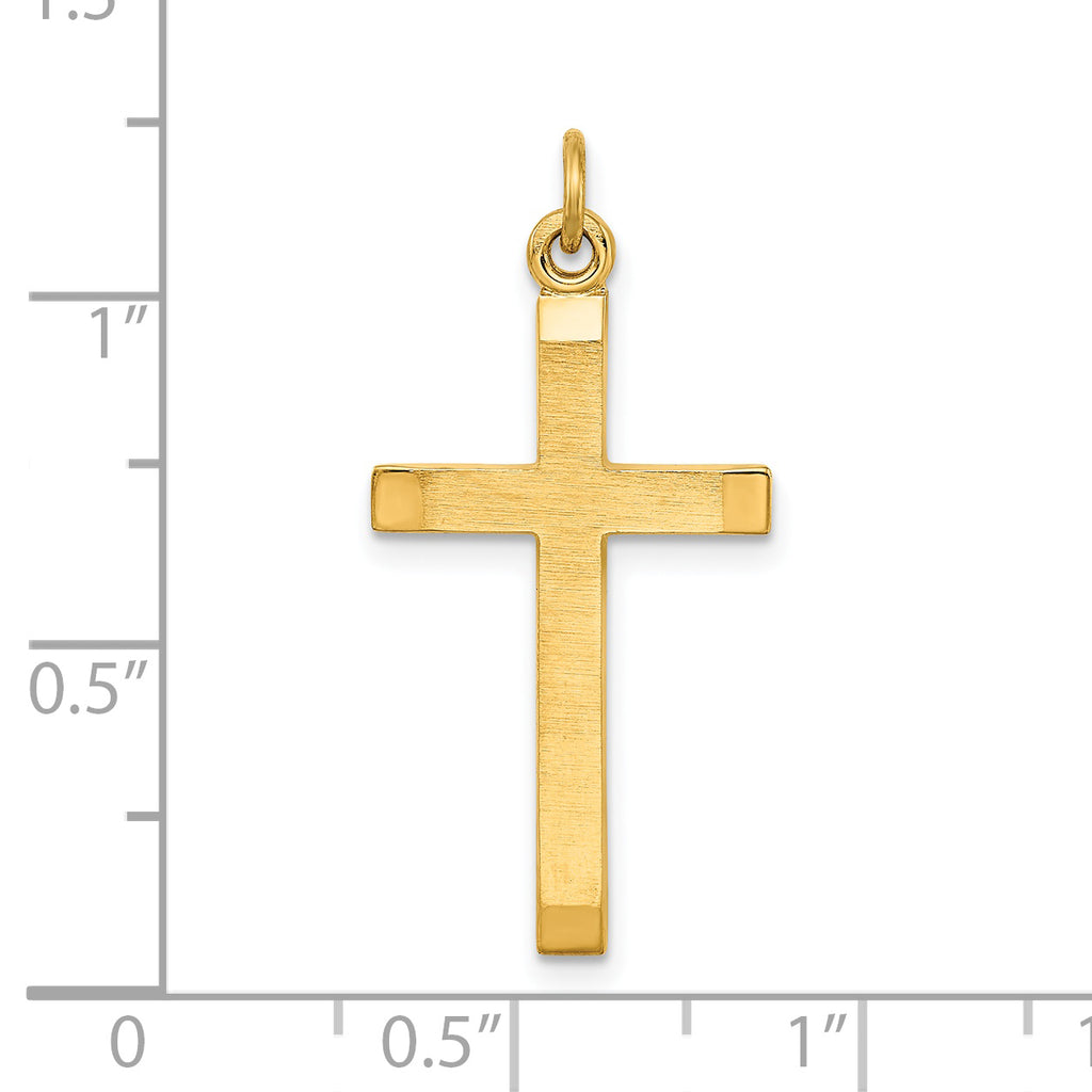 Sterling Silver 925 Gold-Plated Cross Pendant with Polished Satin Finish