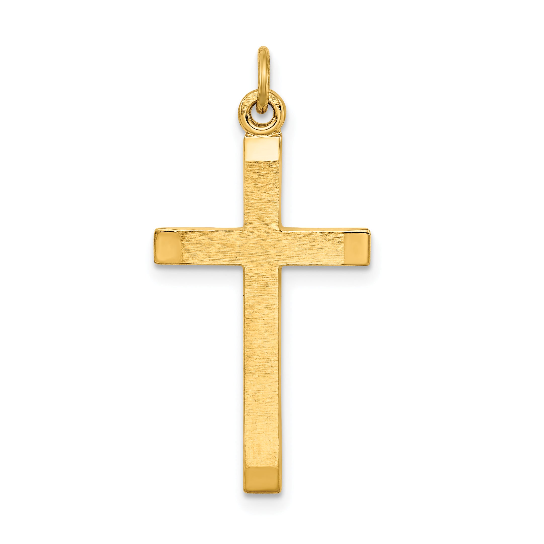 Sterling Silver Gold-plated Polished and Satin Cross Pendant Main image